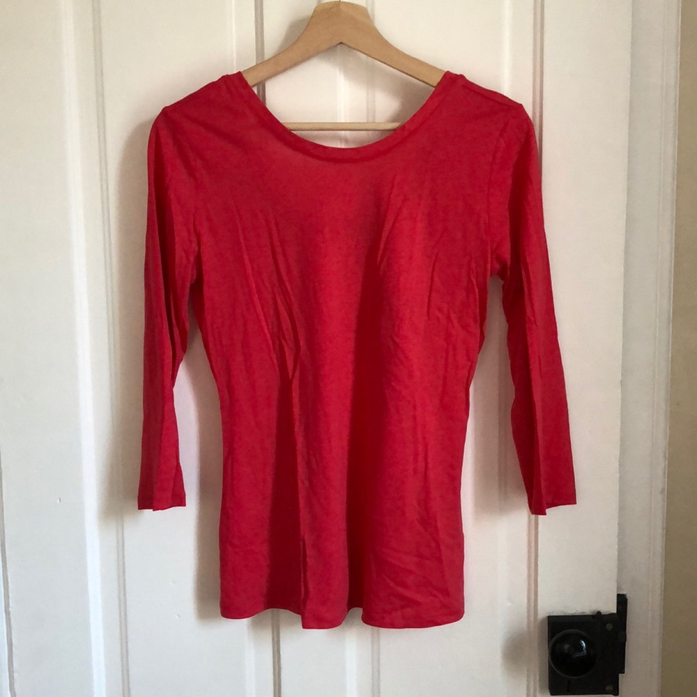 Boden ballet back 3/4 sleeve pink tee
